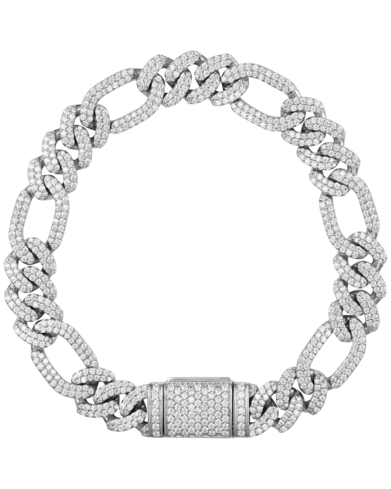 Bransoletka figaro- srebro 0.925, moissanite vvs def