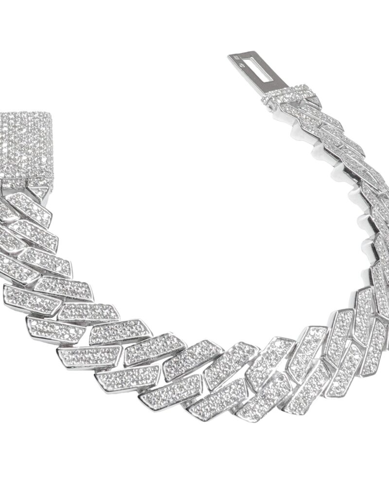 Bransoletka Cuban Link 20mm z Moissanitami