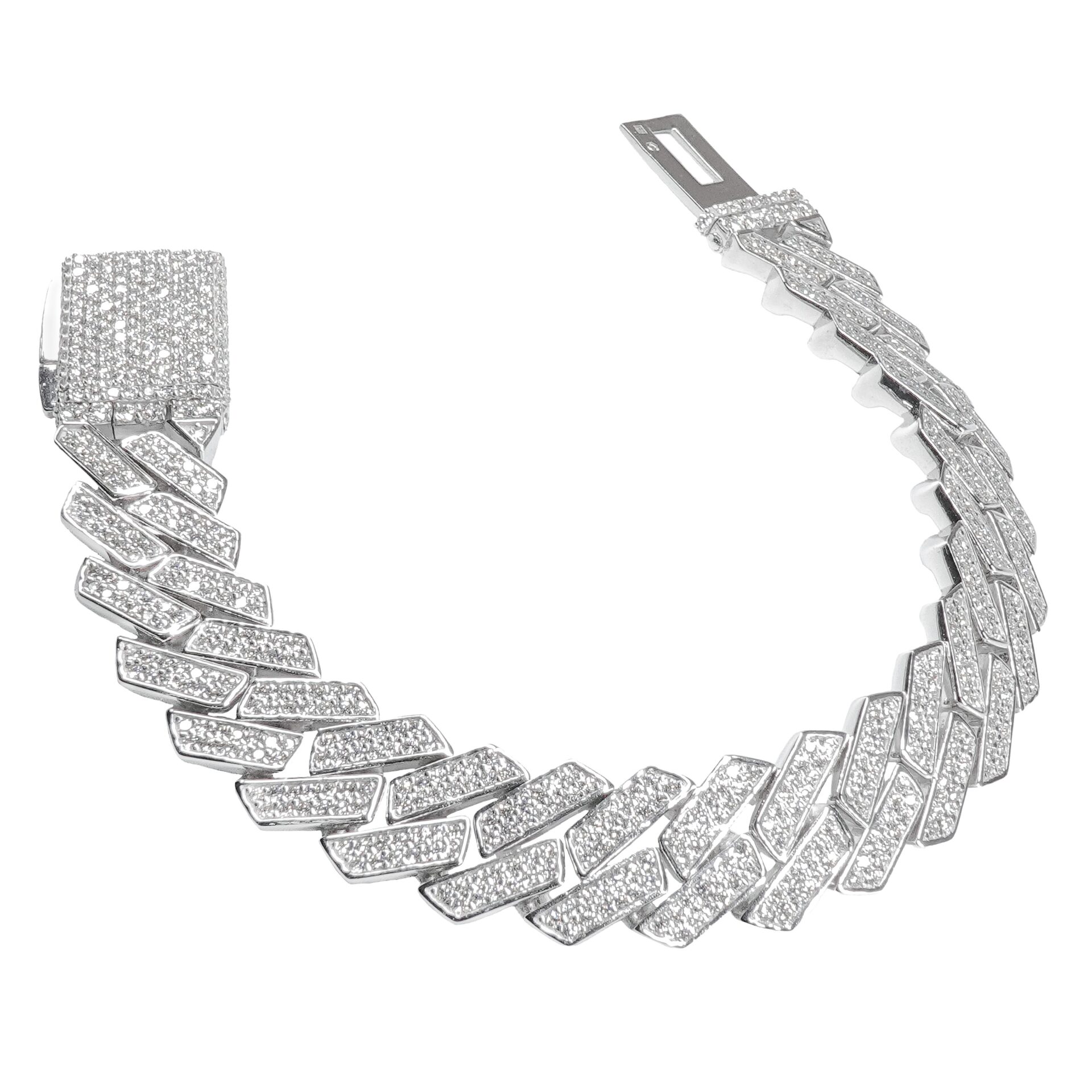 Bransoletka kuban z moissanitami Bransoletka kuban z moissanitami