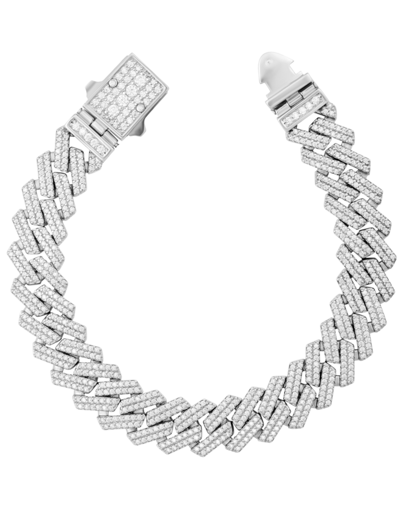 Bransoletka cuban- złoto 0.585, diamenty naturalne SI/VS GH