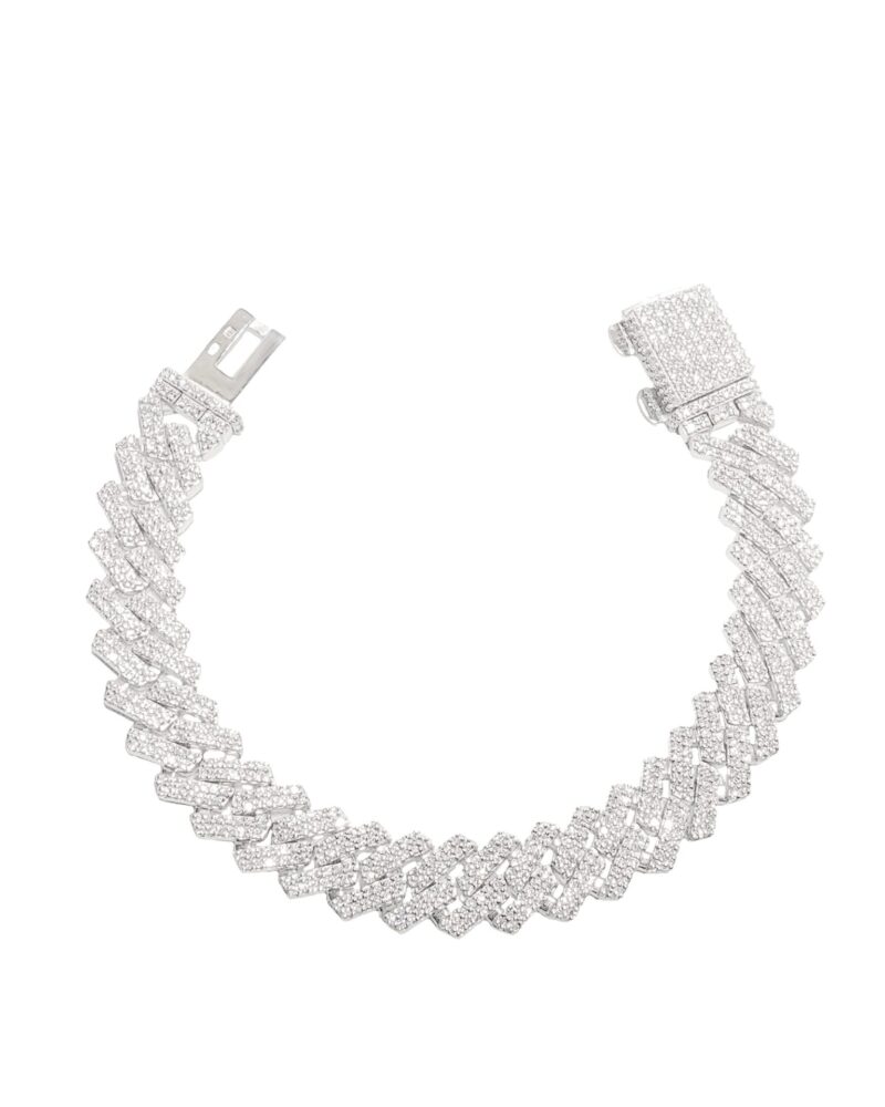 Bransoletka cuban- złoto 0.585, diamenty naturalne SI/VS GH