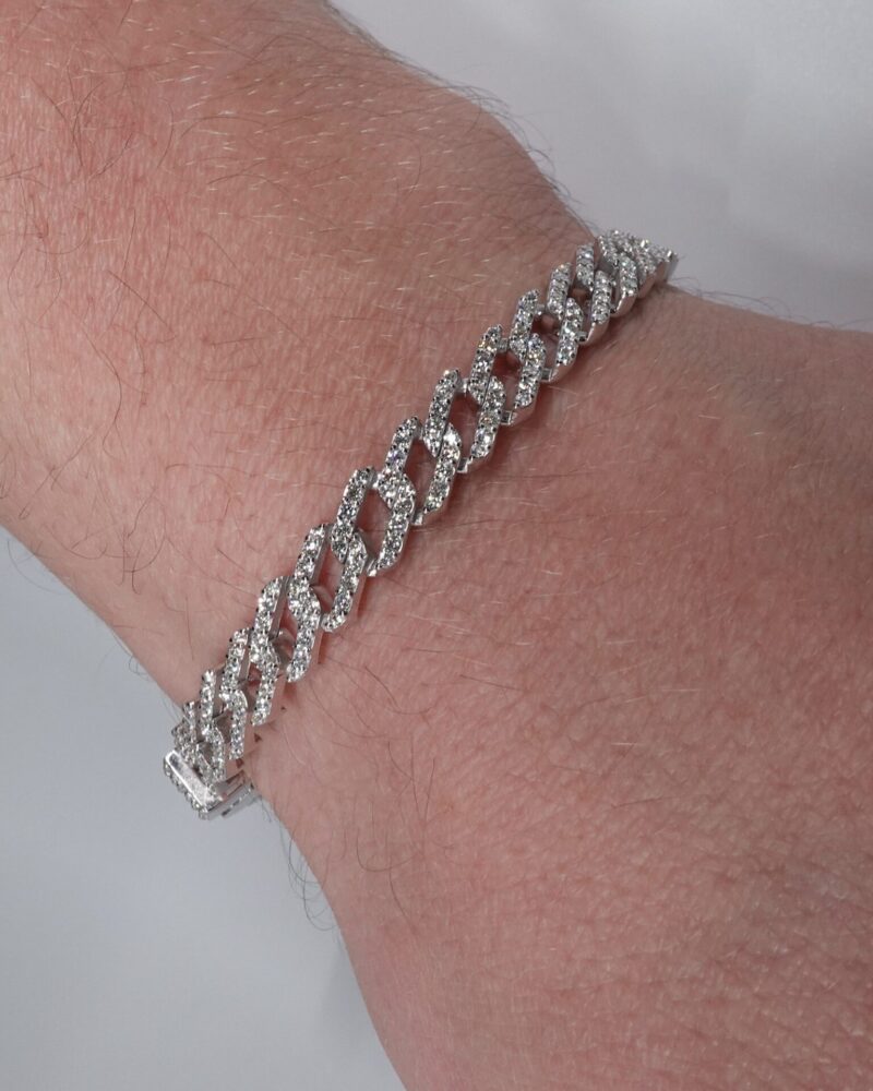 Bransoletka ala Cuban- złoto 0.375, diamenty naturalne SI/VS GH