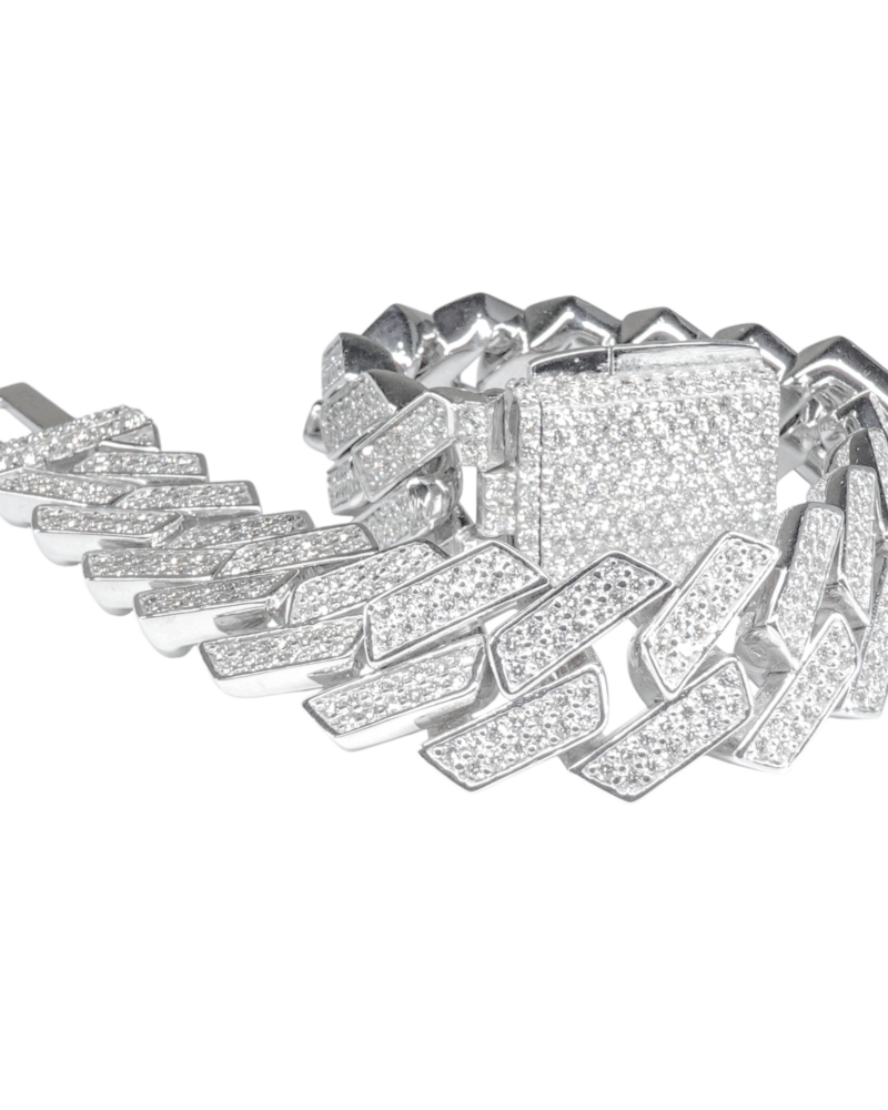 Bransoletka cuban z ramką- złoto 0.375, diamenty naturalne VS GH